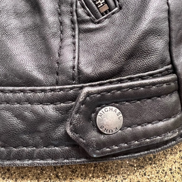 Michael Kors leather Motorcycle jacket in black - Picture 9 of 10